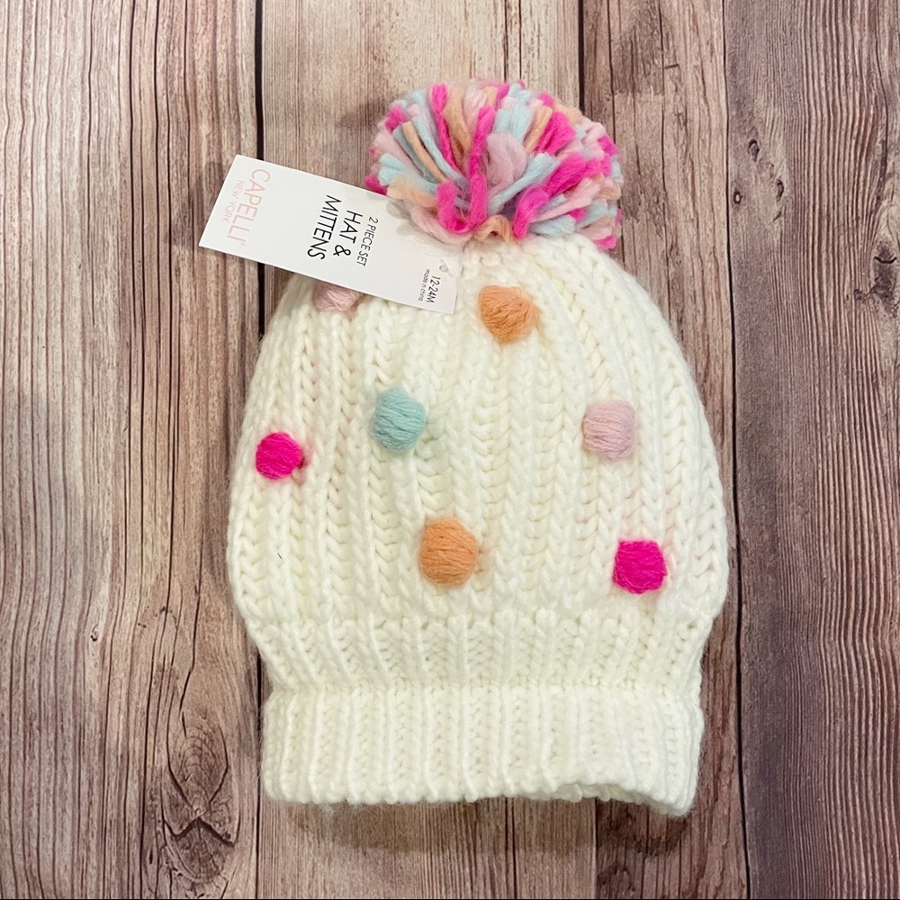 NWT Capelli Pom Hat and Mittens